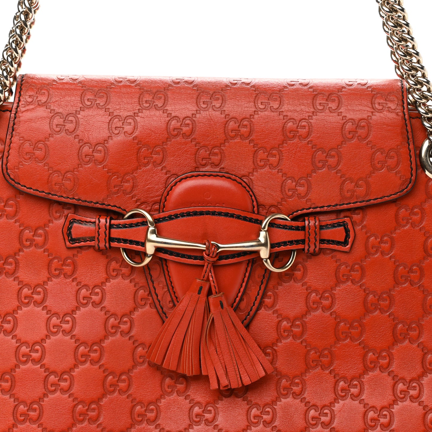 Guccissima Large Emily Chain Shoulder Bag Sun Orange