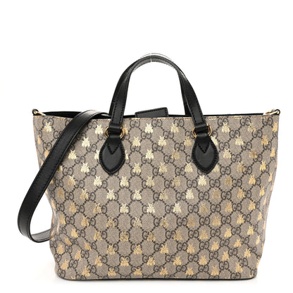 Gucci Soft GG Supreme Monogram Bees Small Crossbody Tote Beige Oro Black 1 of 13