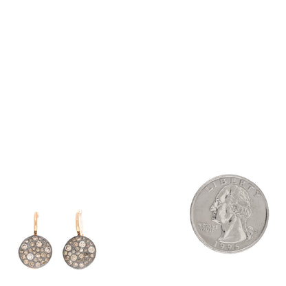 Pomellato 18K Rose Gold Brown Diamond Sabbia Disc Earrings 2 of 5