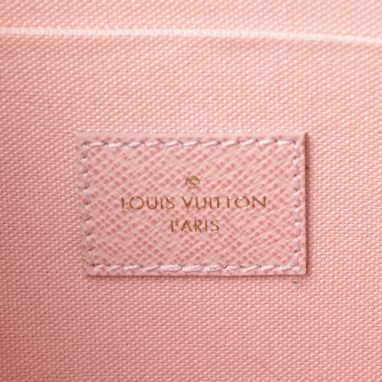 Damier Azur Pochette Felicie Chain Wallet Rose Ballerine