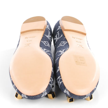 Louis Vuitton Denim Monogram Debbie Ballerina Flats 37.5 Blue 5 of 7
