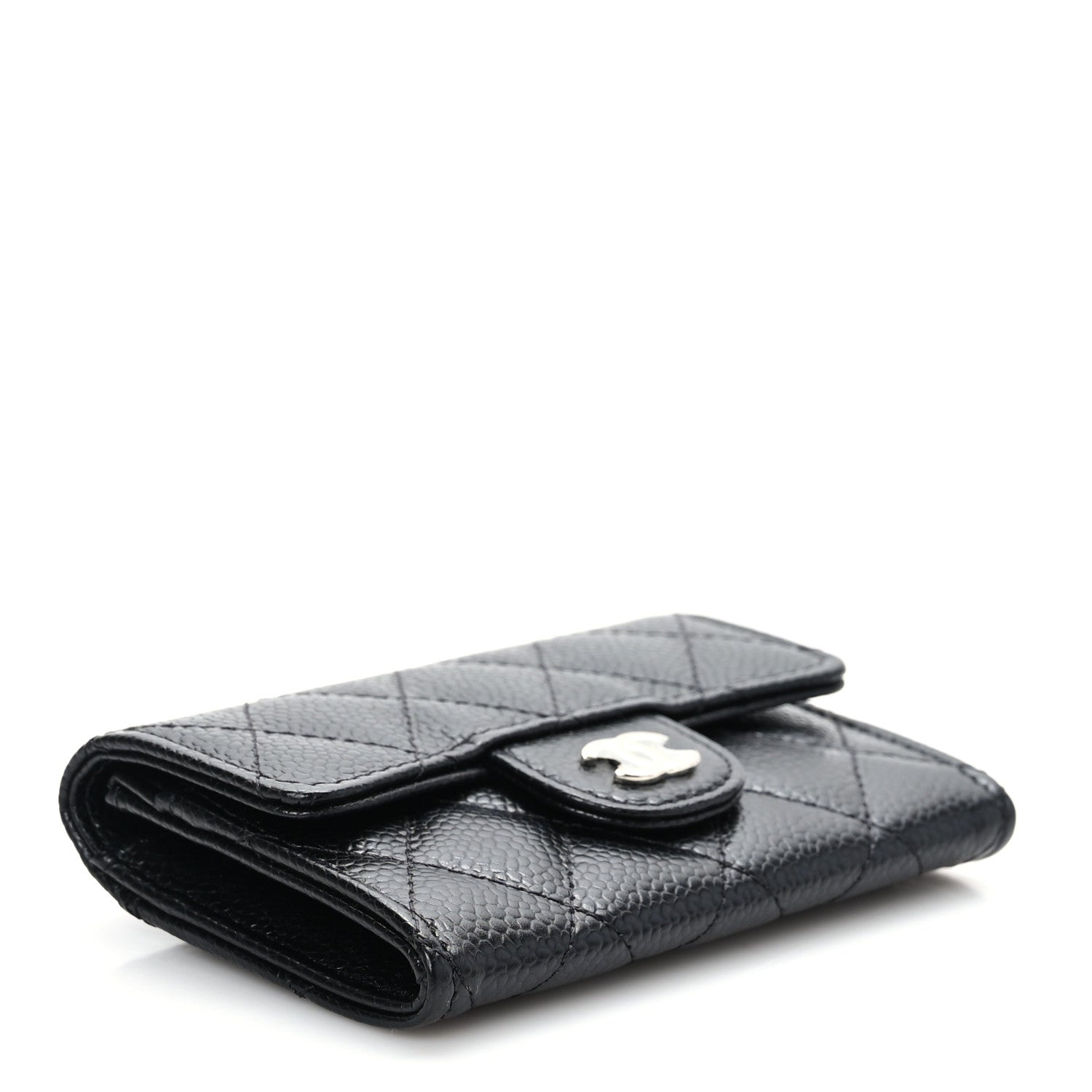 Chanel Caviar Quilted Flap Card Holder Wallet Black 4 of 8