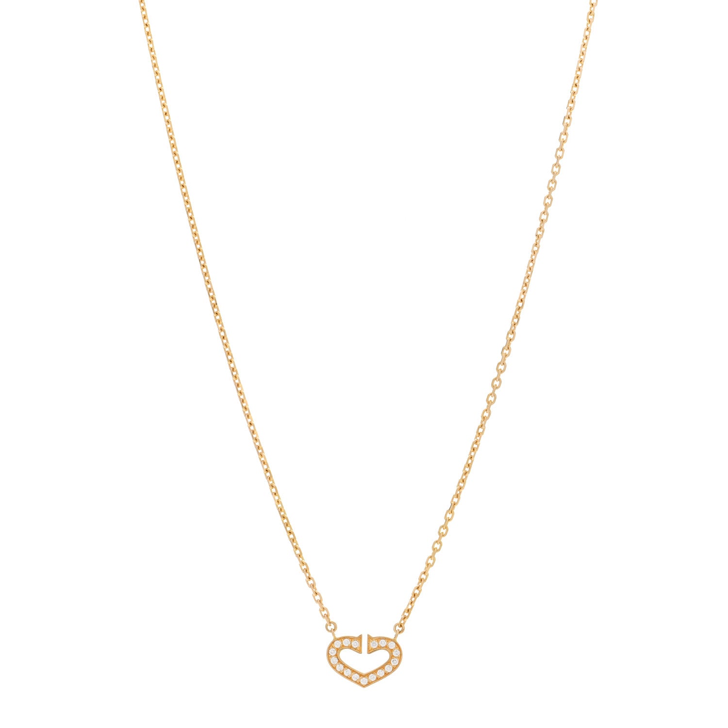 Cartier 18K Yellow Gold Diamond Hearts And Symbols Pendant Necklace 1 of 4