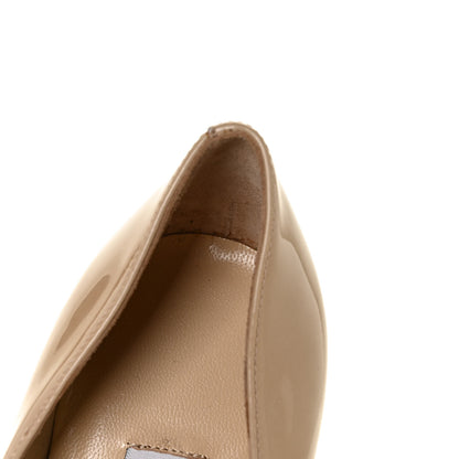 Jimmy Choo Patent Gilbert Round Toe Pumps 37 Nude 8 of 12