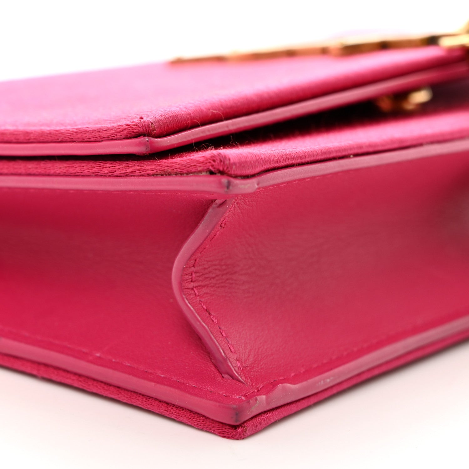 Saint Laurent Satin Woven Monogram Kate Tassel Chain Wallet Guava Pink 9 of 10