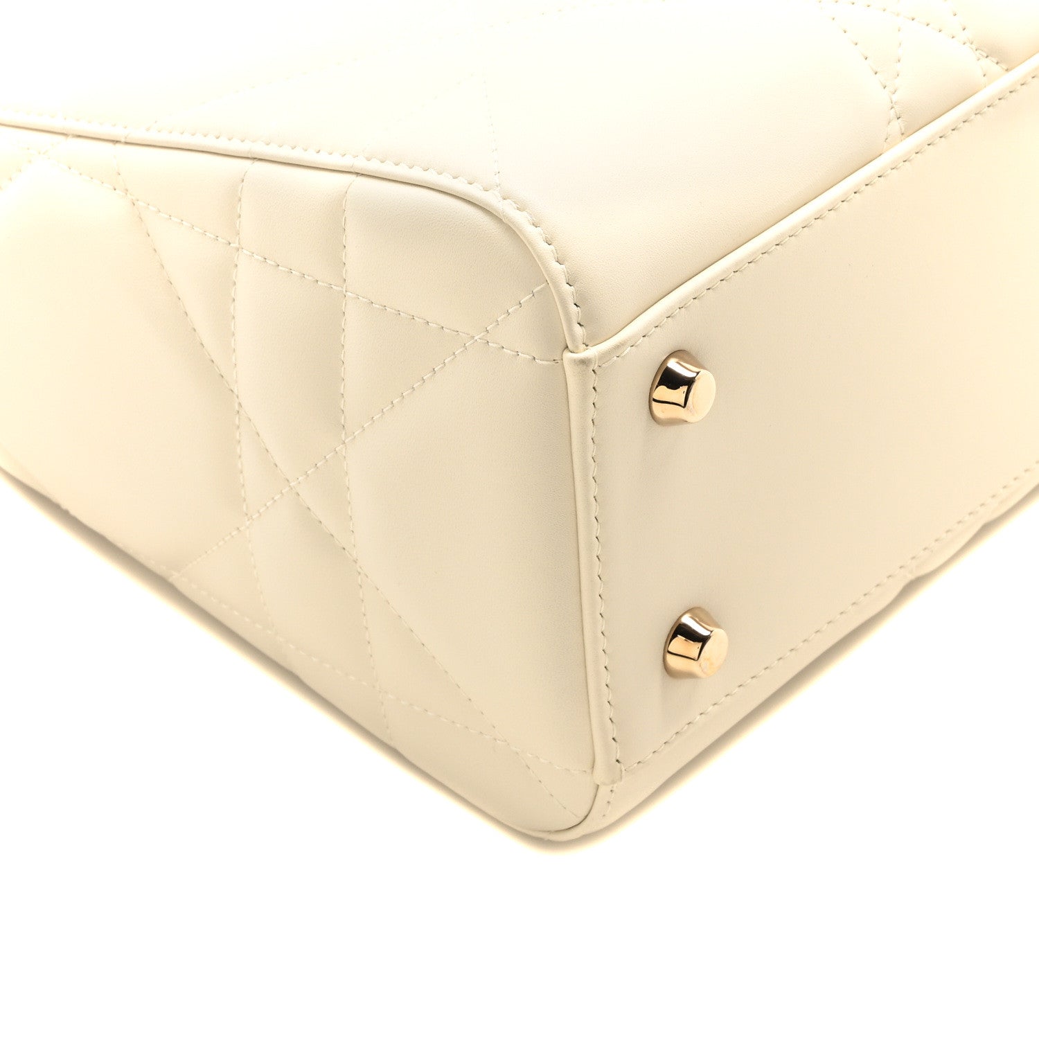Christian Dior Calfskin Maxi Cannage Medium My ABCDior Lady D-Sire Tote White 9 of 10