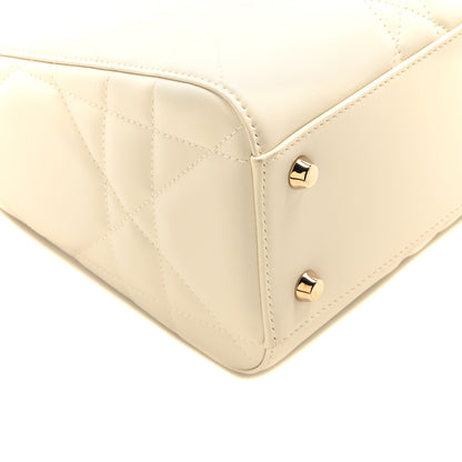 Christian Dior Calfskin Maxi Cannage Medium My ABCDior Lady D-Sire Tote White 9 of 10