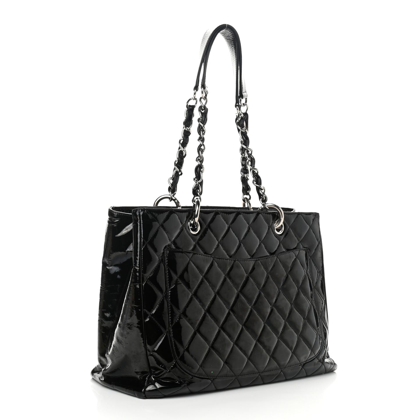 Patent Quilted Grand Shopping Tote GST Black