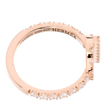 Hermes 18K Rose Gold Diamond Finesse Ring 50 5.25 4 of 6