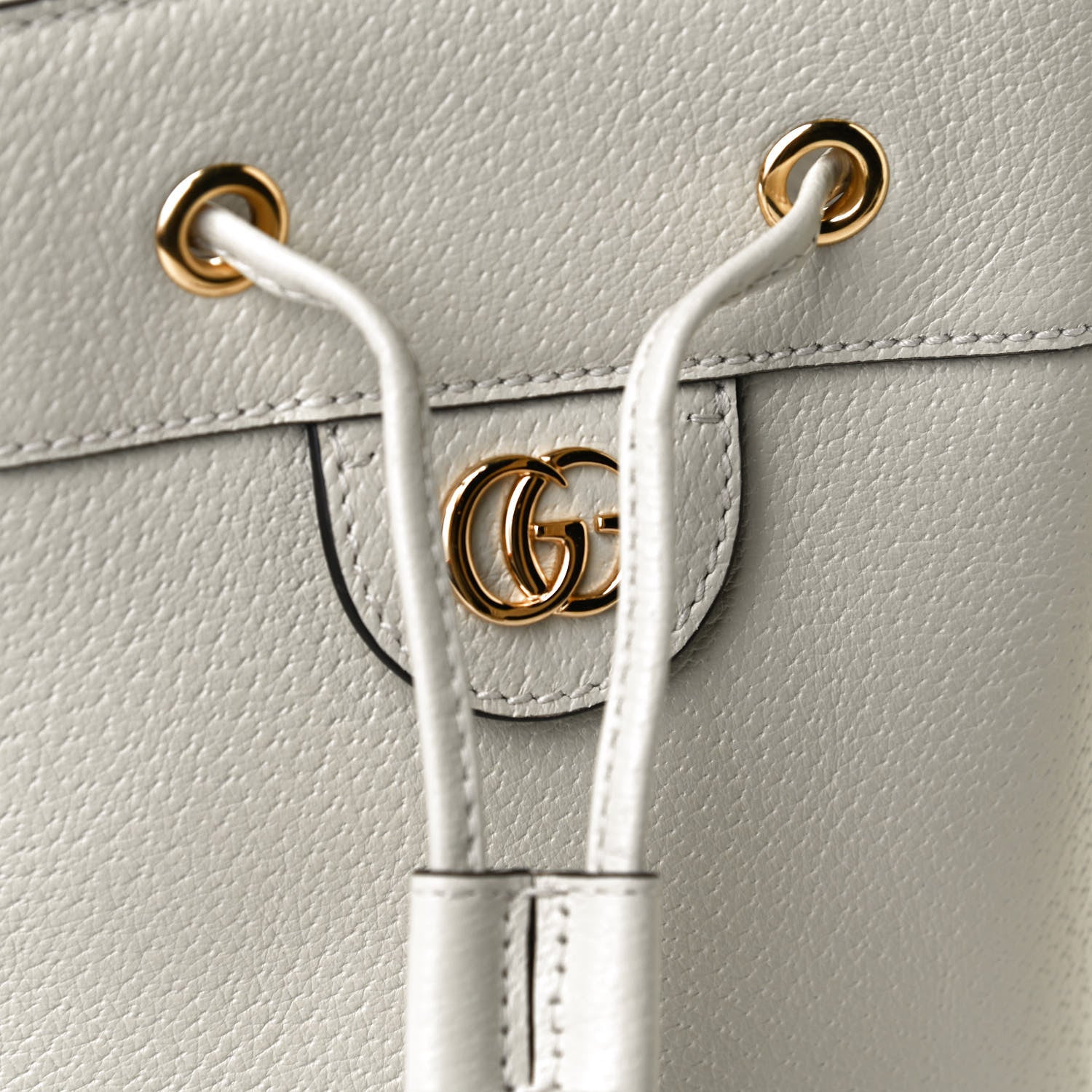 Gucci Glazed Textured Calfskin Web Small Ophidia Bucket Bag Mystic White 10 of 11