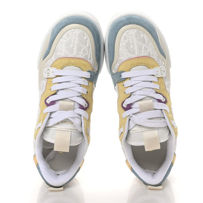 Christian Dior Calfskin Oblique Laser Perforated Dior One Low Sneakers 37.5 White Multicolor 2 of 9