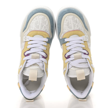 Christian Dior Calfskin Oblique Laser Perforated Dior One Low Sneakers 37.5 White Multicolor 2 of 9
