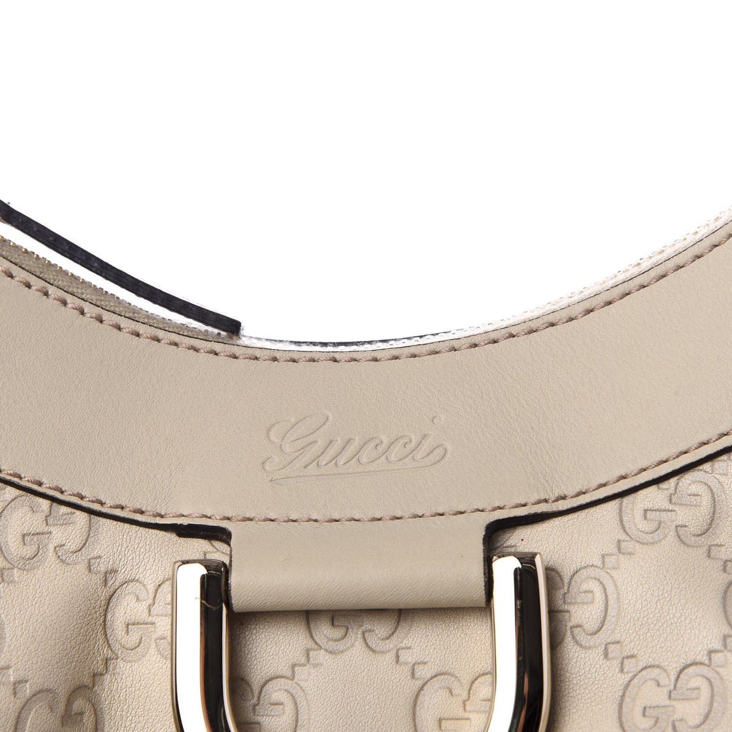 Guccissima Medium D Gold Hobo Off White