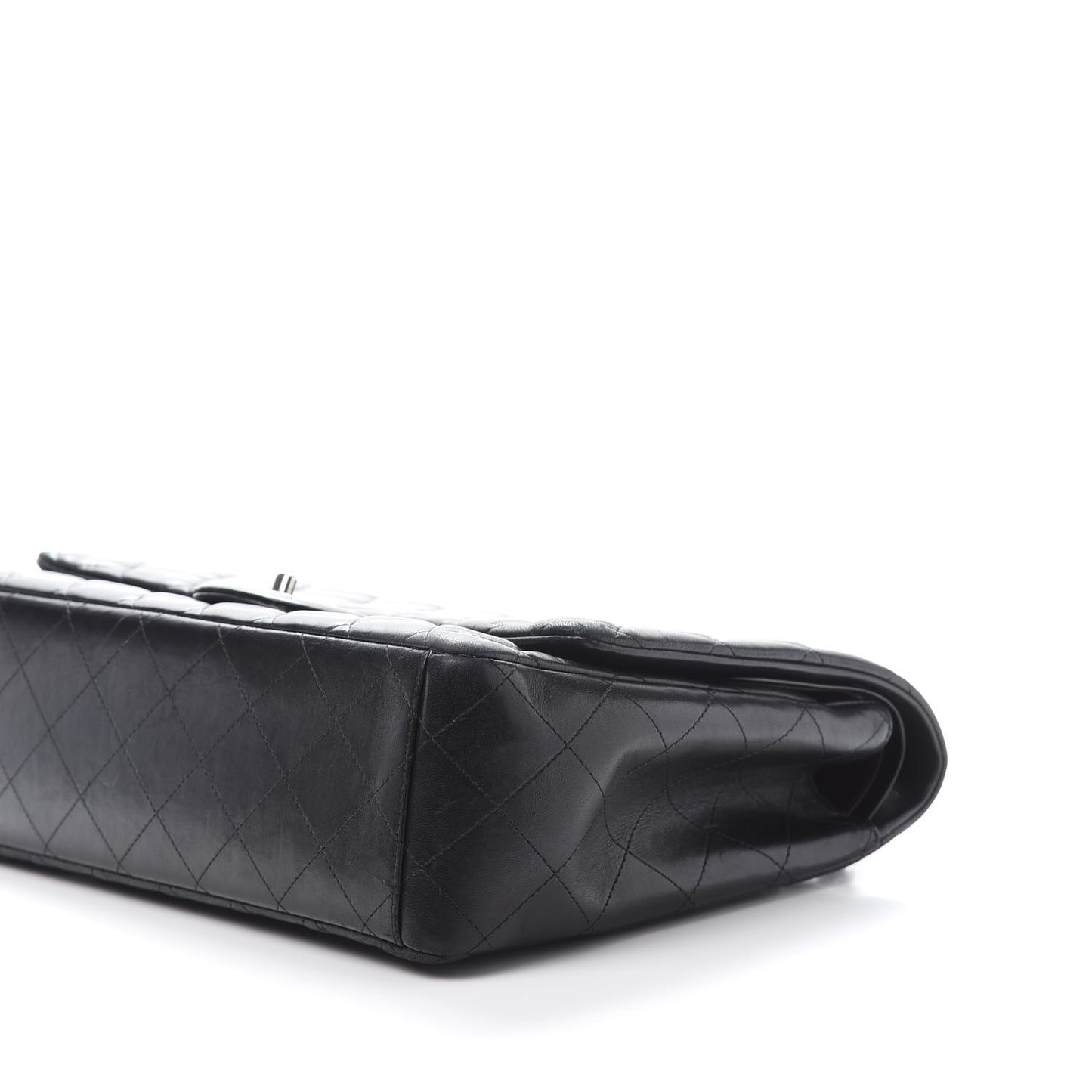 Lambskin Quilted Maxi Double Flap Black