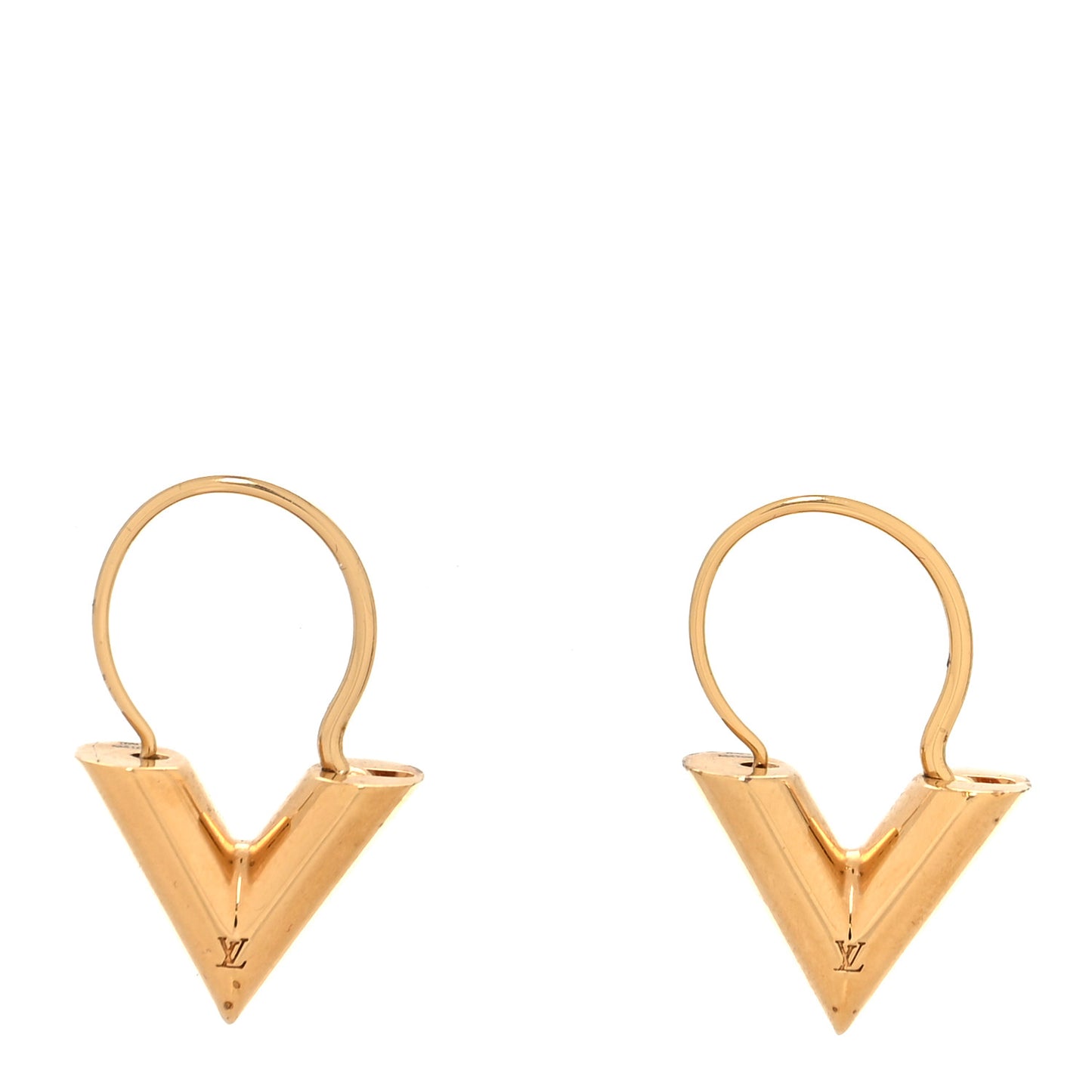 Brass Essential V Hoop Earrings Gold