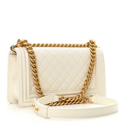 Chanel Caviar Quilted Medium Boy Flap White 2 of 10