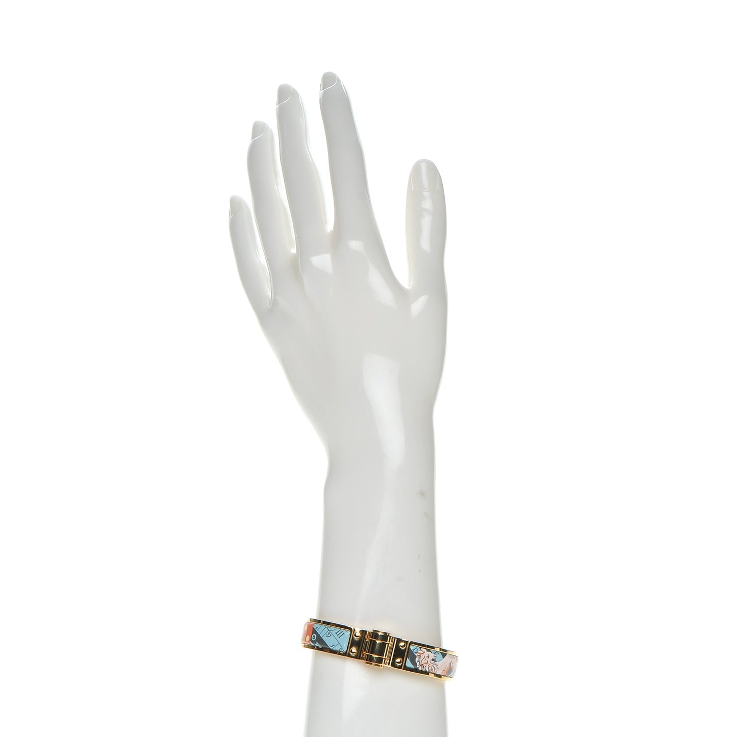 Enamel Printed Astrologie a Pois Hinged Bracelet S Romantique