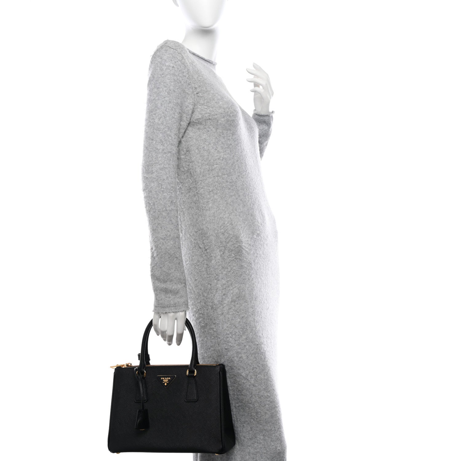 Prada Saffiano Small Galleria Double Zip Tote Black 2 of 9