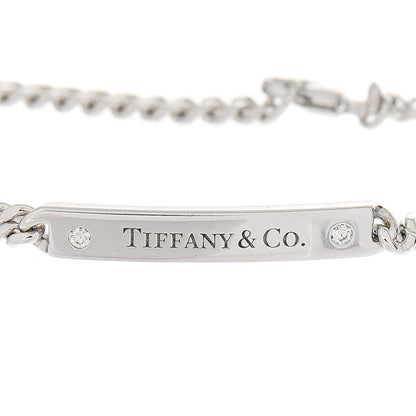 Tiffany 18K White Gold Diamond Micro Link ID Chain Bracelet 4 of 6