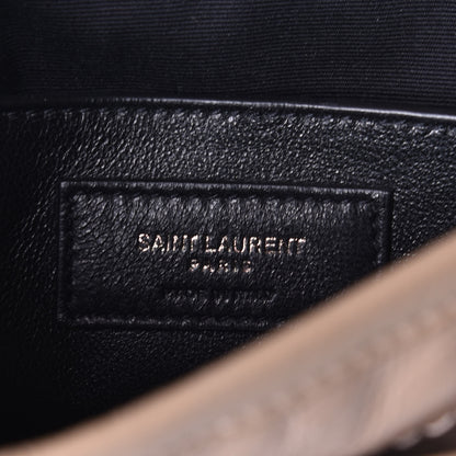 Saint Laurent Crinkled Calfskin Matelasse Monogram Baby Niki Chain Satchel Light Taupe 6 of 8