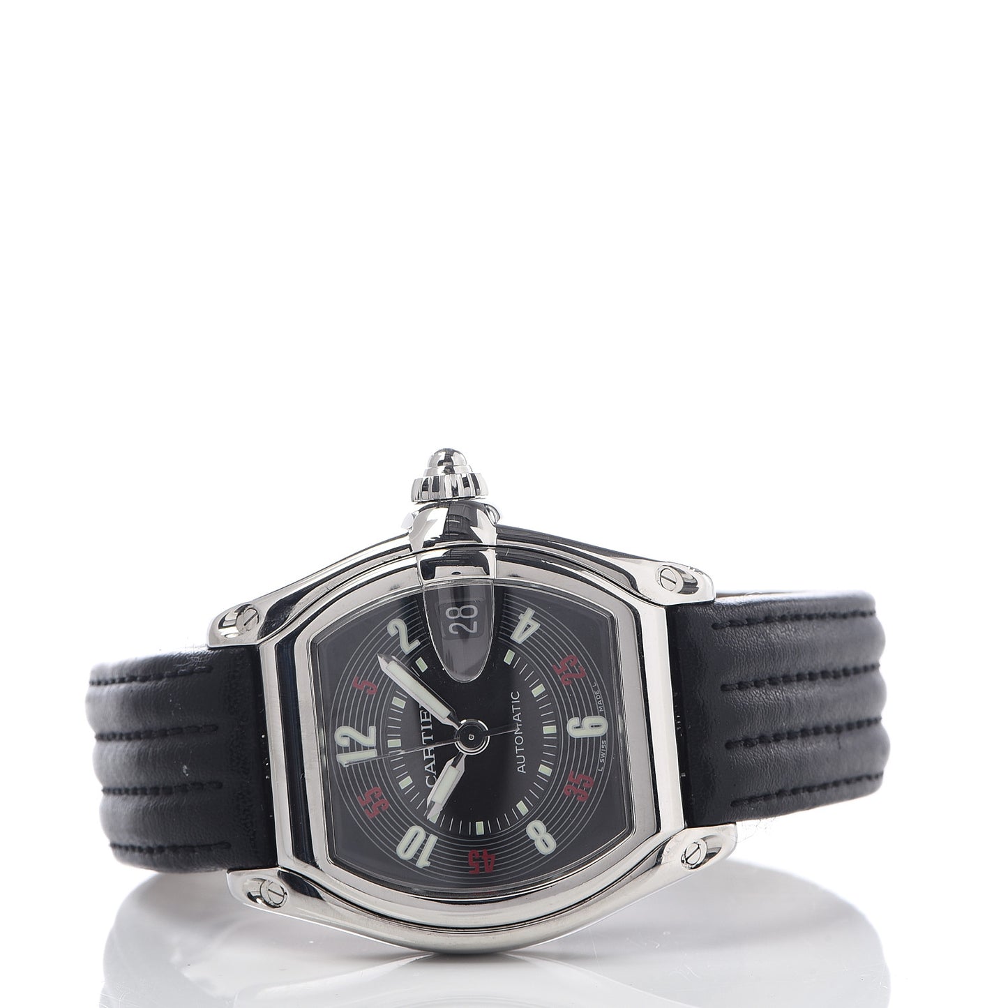 Stainless Steel Calfskin 37mm Las Vegas Roadster Automatic Watch Black