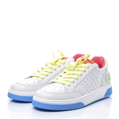 Chanel Calfskin Womens Logo Sneakers 39 White Multicolor 2 of 11