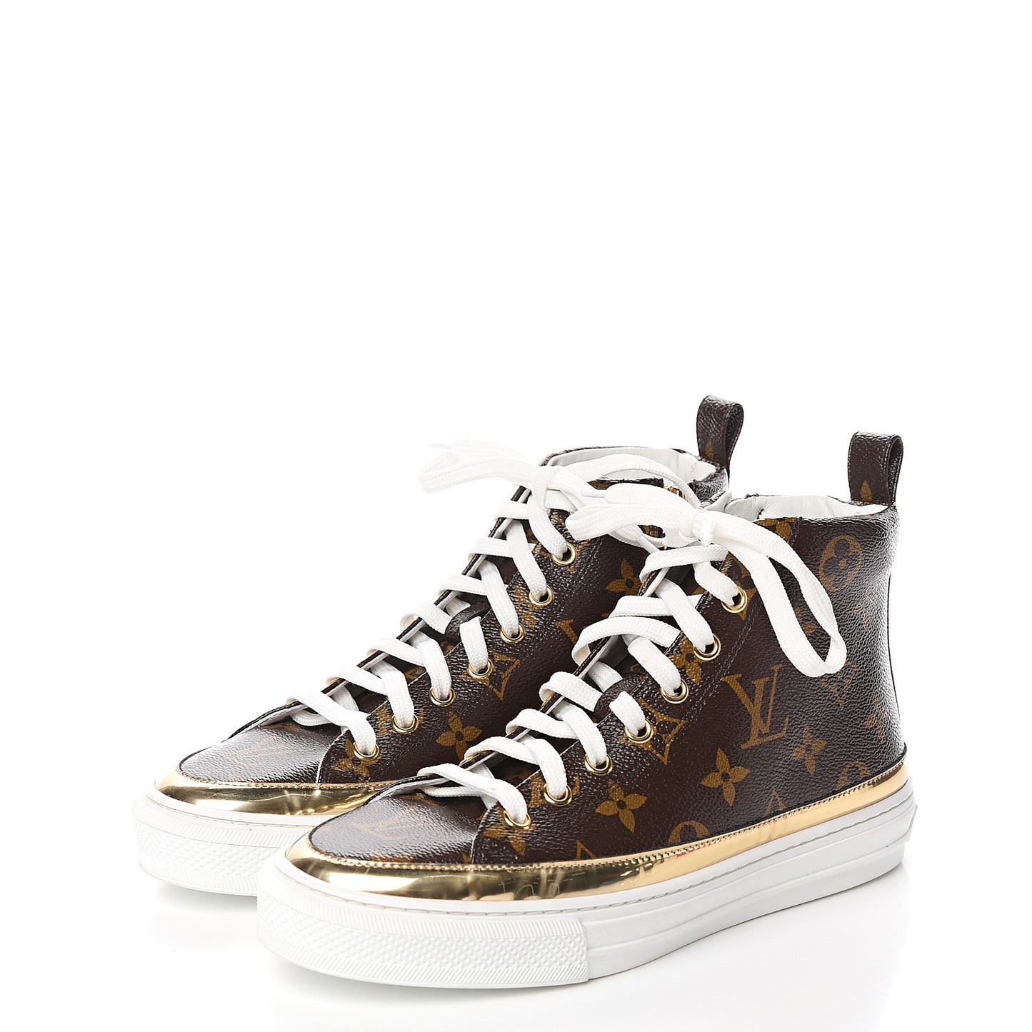 Patent Monogram Stellar Sneaker Boots 36.5 Gold
