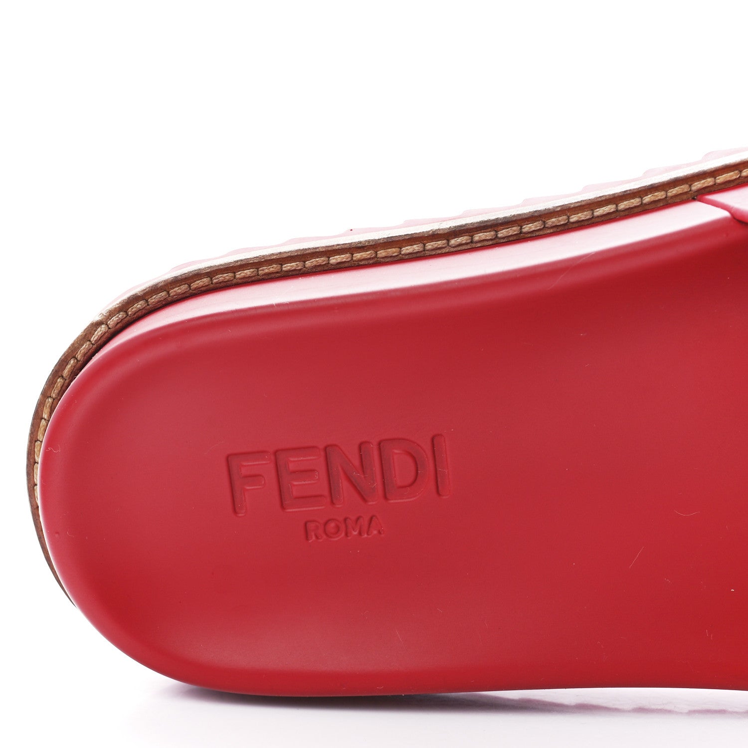 Fendi PVC Logo Mens Slide Sandals 9 Rosso 7 of 8