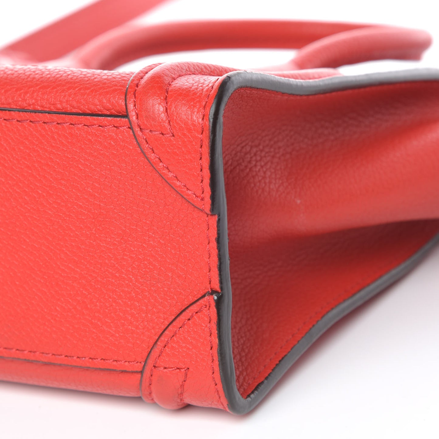 Drummed Calfskin Nano Luggage Coquelicot