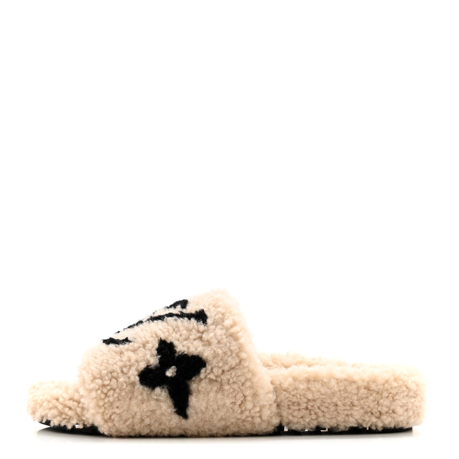 Louis Vuitton Shearling Bom Dia Flate Mules 38 Beige 1 of 9