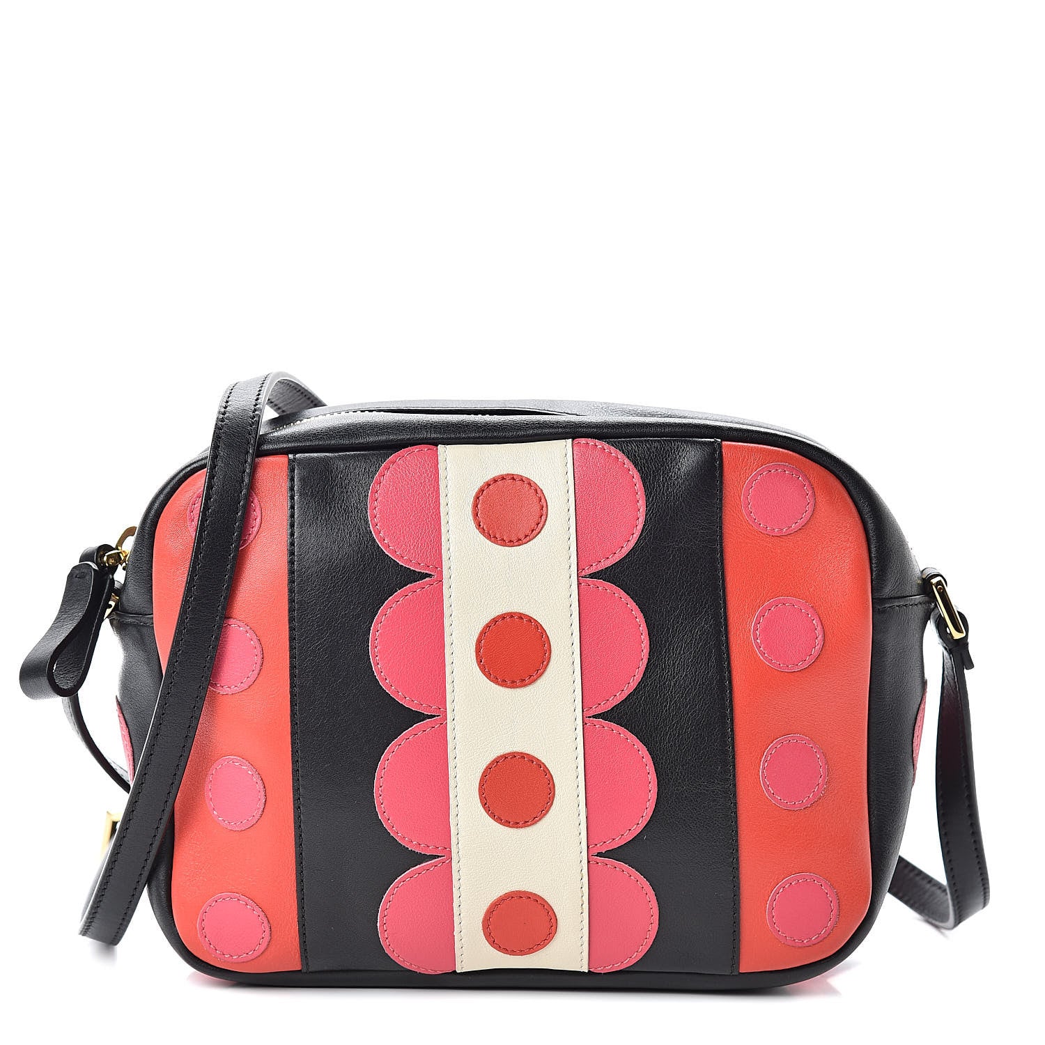 Valentino Garavani Calfskin Carmen Camera Crossbody Bag Black Deep Rose 1 of 9