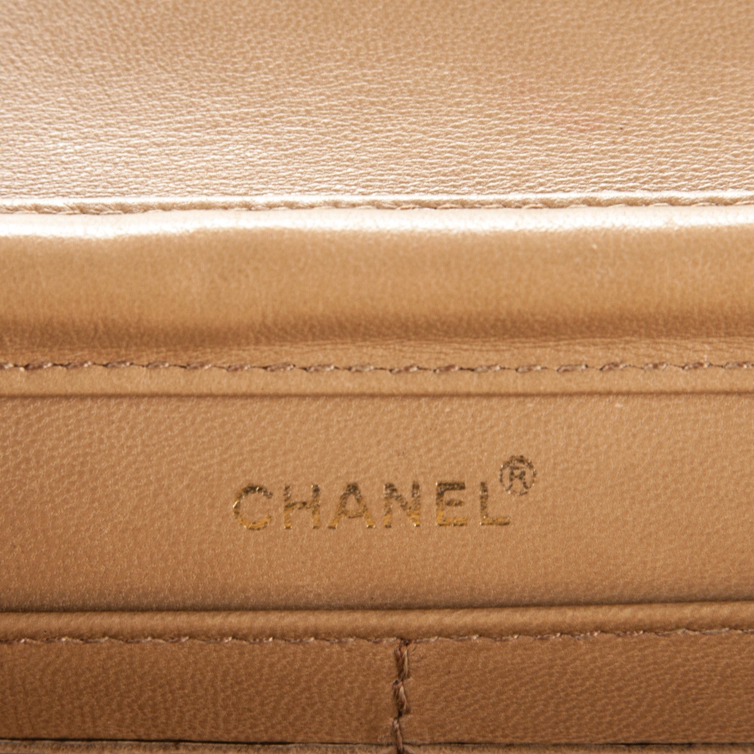 Chanel Calfskin Square Quilted Wallet On Chain WOC Beige 6 of 8