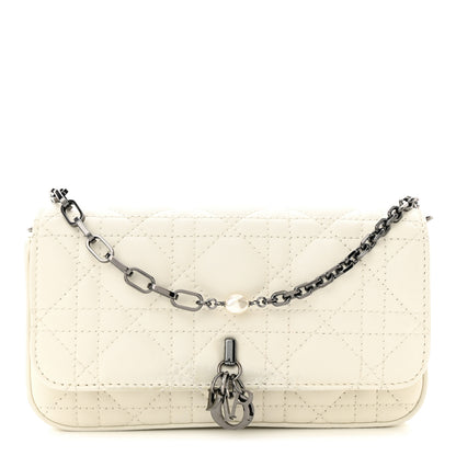 Christian Dior CHRISTIAN DIOR Calfskin Cannage Lady Dior Phone Pouch Latte 1 of 13