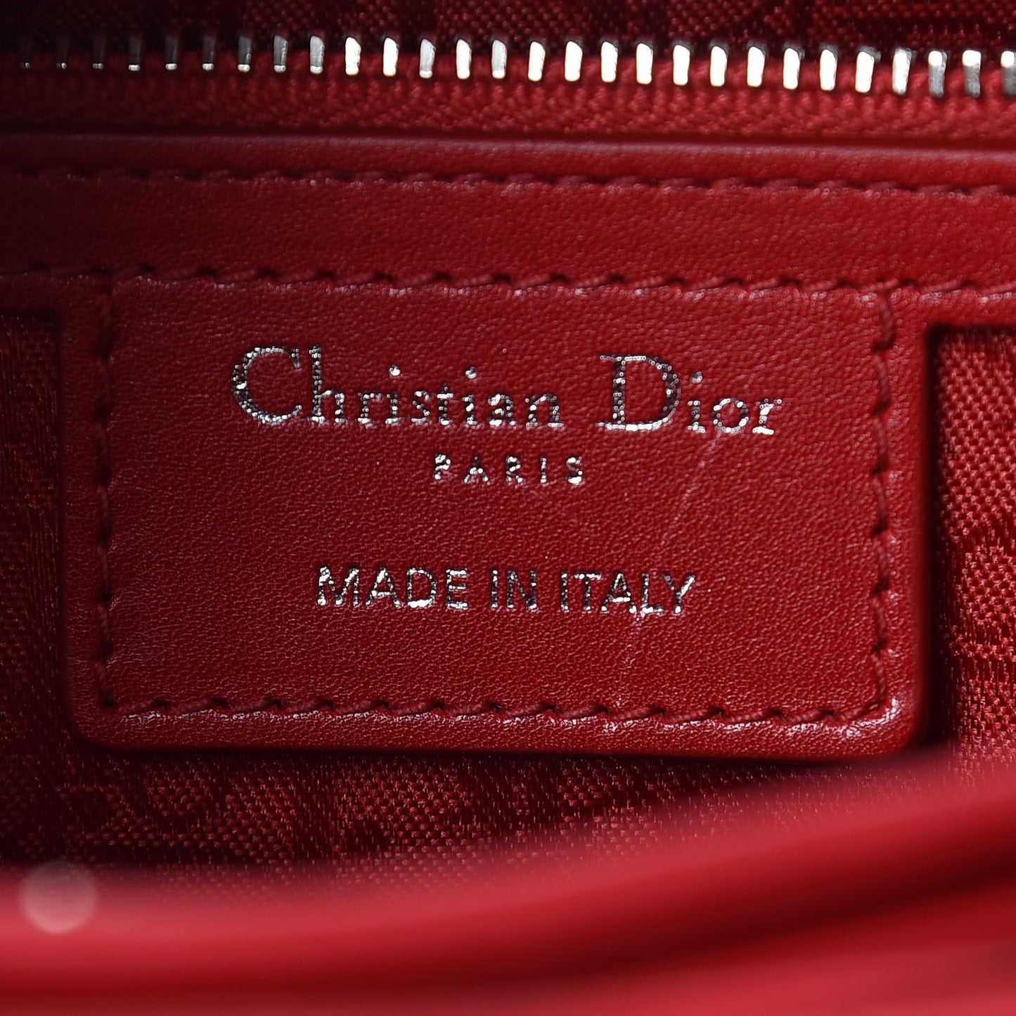 Lambskin Cannage Medium Lady Dior Red