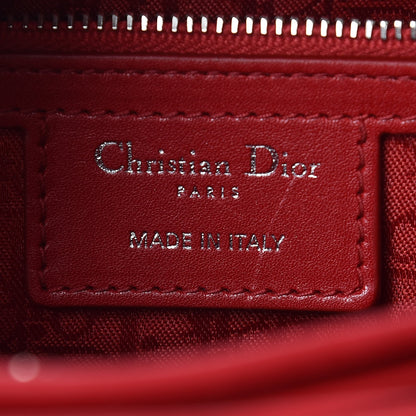 Christian Dior Lambskin Cannage Medium Lady Dior Red 8 of 9