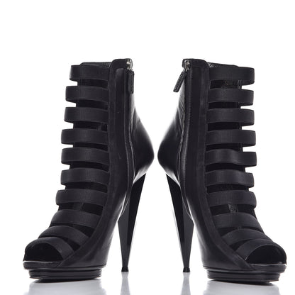 Gucci Nappa Kid Scamosciato Elastic Olimpia Open Toe Booties 40 Black 6 of 11