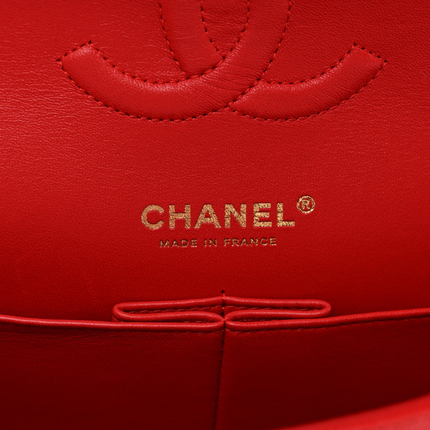 Caviar Quilted Medium Double Flap Red