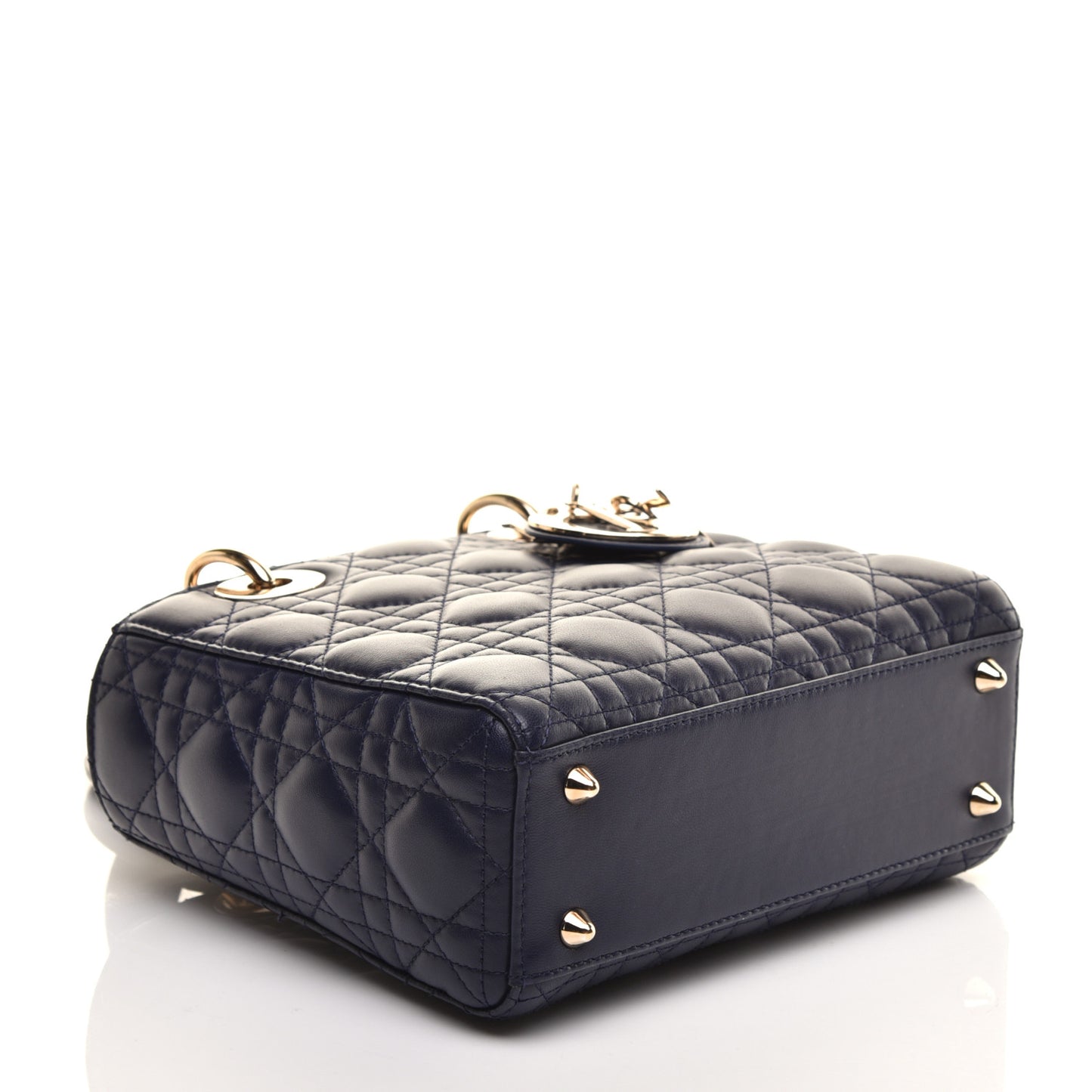 Lambskin Cannage Small Lucky Badges My Lady Dior Navy