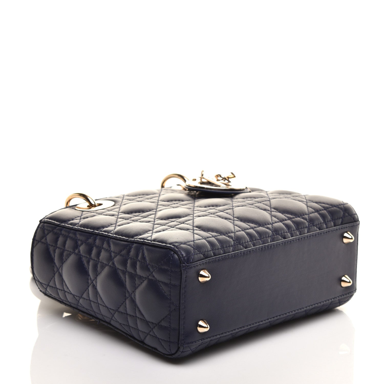 Christian Dior Lambskin Cannage Small Lucky Badges My Lady Dior Navy 4 of 8