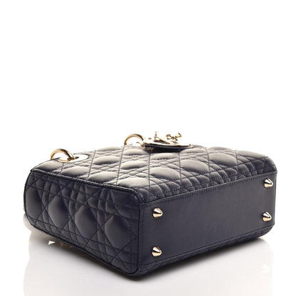 Christian Dior Lambskin Cannage Small Lucky Badges My Lady Dior Navy 4 of 8