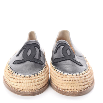 Chanel Lambskin Grosgrain CC Espadrilles 38 Black 2 of 8