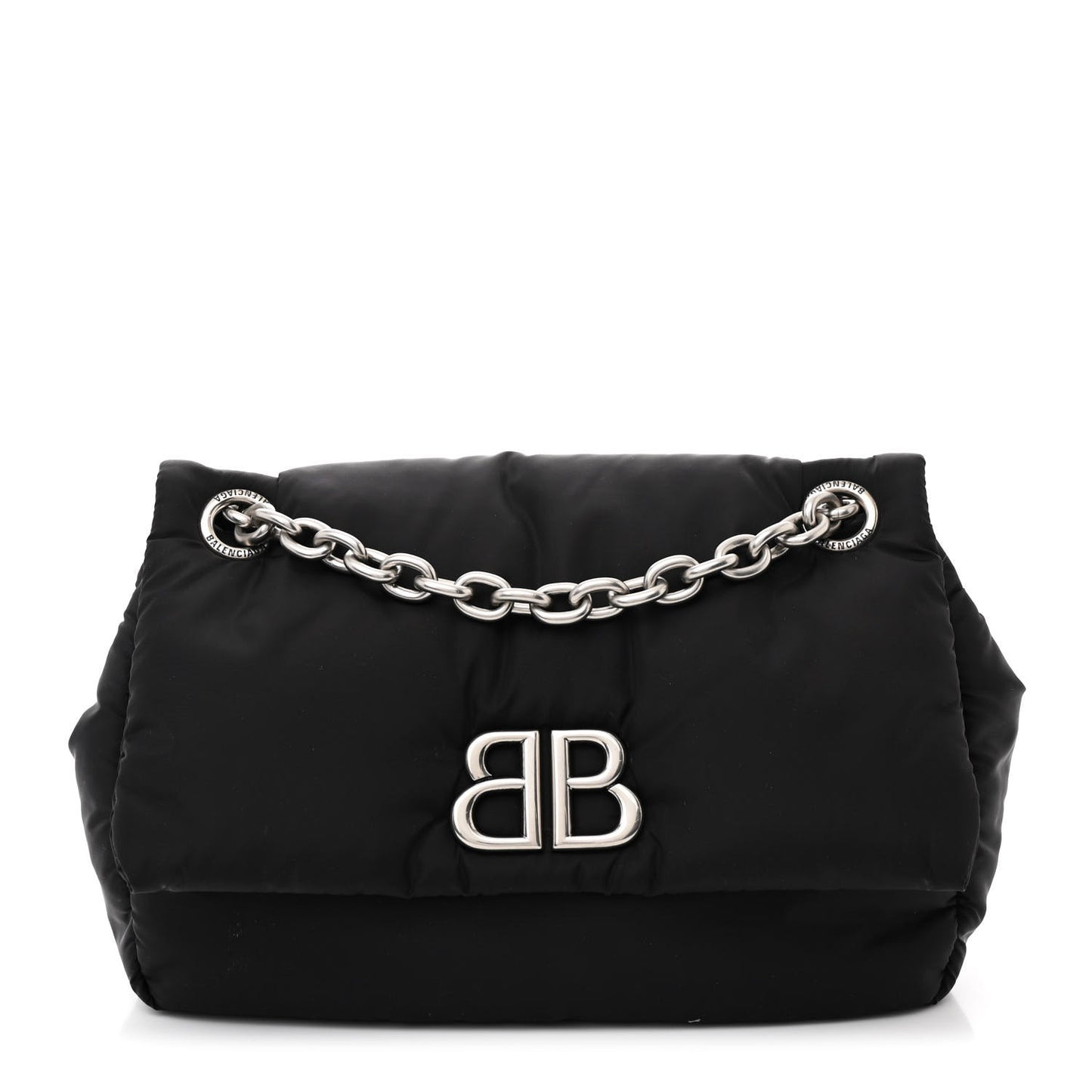 Nylon Mini Monaco Chain Shoulder Bag Black