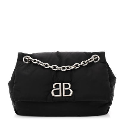 Balenciaga Nylon Mini Monaco Chain Shoulder Bag Black 1 of 11