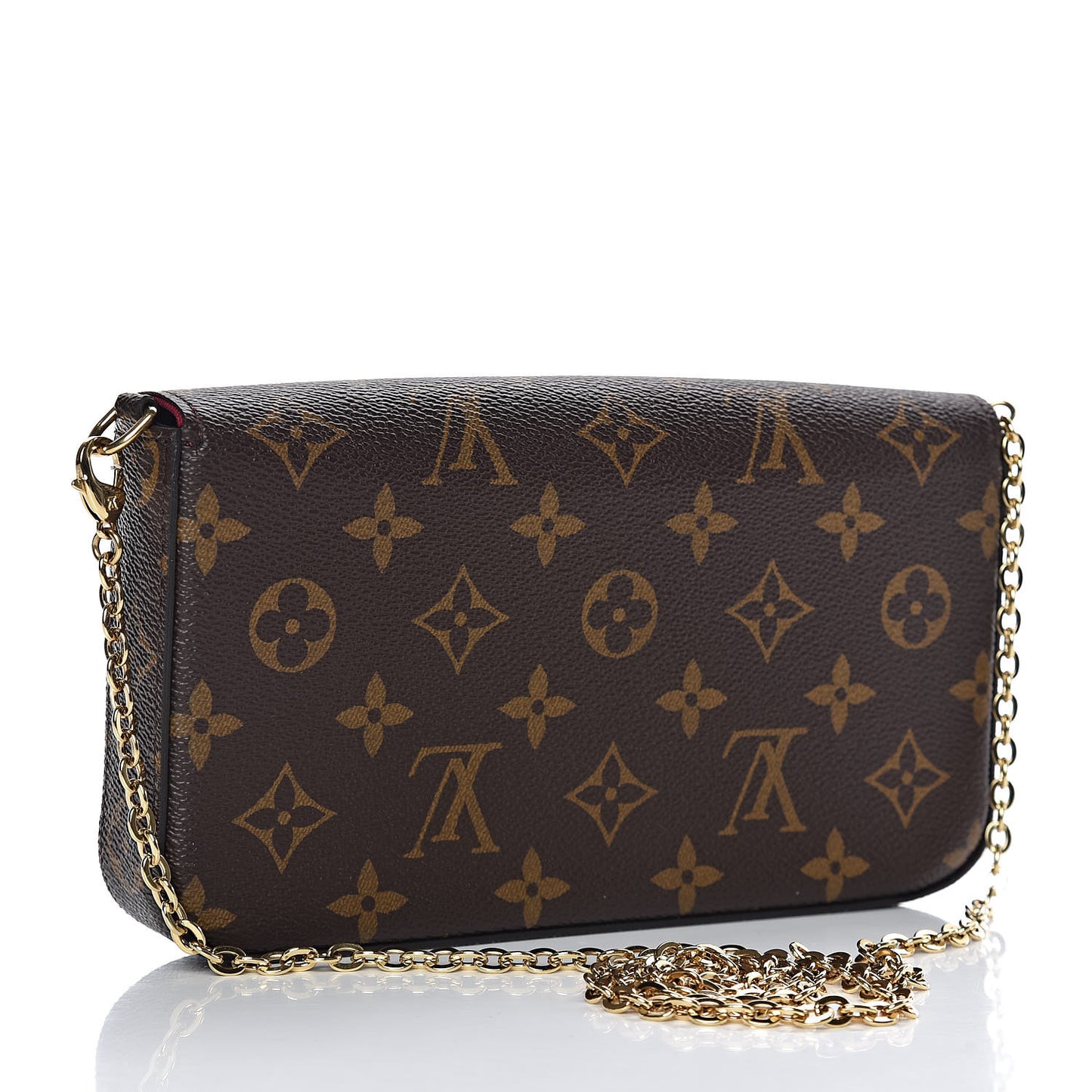 Monogram Pochette Felicie Chain Wallet Fuchsia