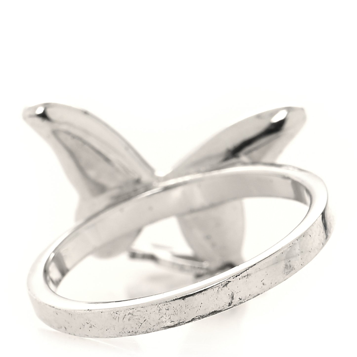 Metal Crystal Butterfly Logo Charm Ring 54 7 Silver