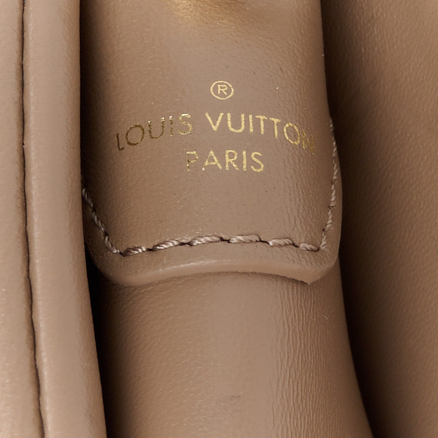 Lambskin Embossed Monogram Coussin PM Taupe