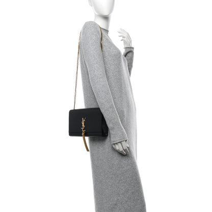 Saint Laurent Smooth Calfskin Medium Classic Monogram Kate Tassel Satchel Black 2 of 17