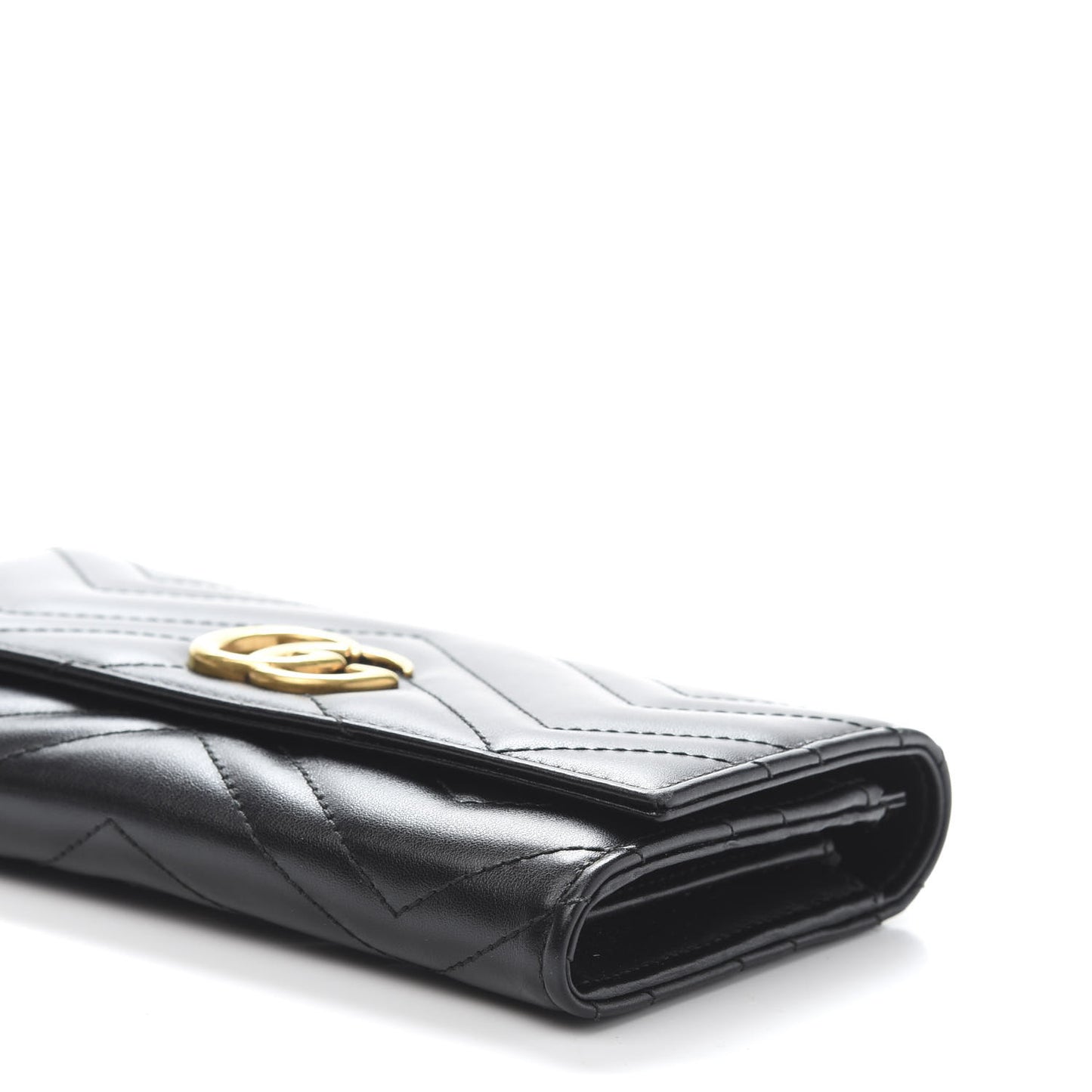 Calfskin Matelasse GG Marmont Continental Wallet Black