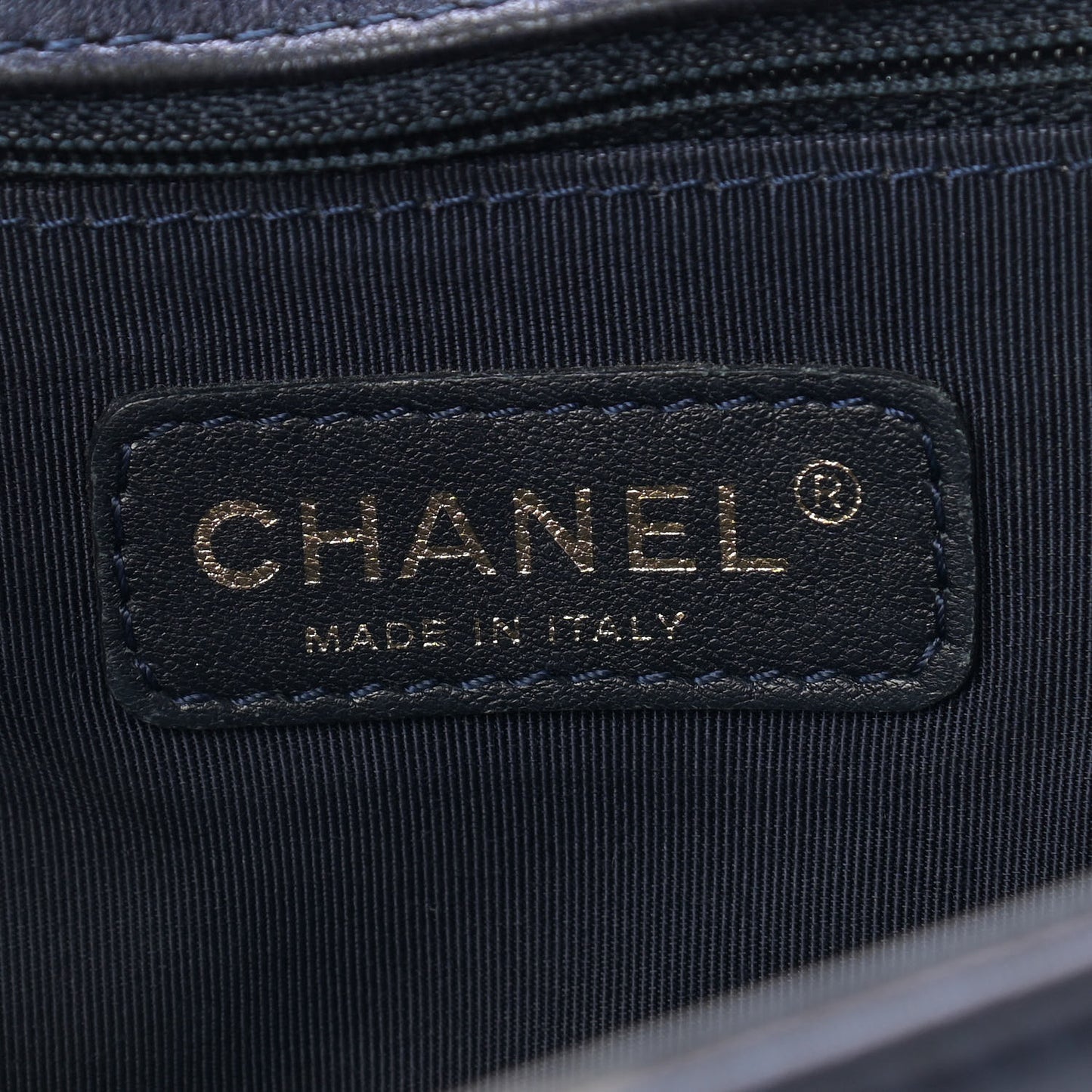 Lambskin Embossed New Medium Boy Cube Flap Navy
