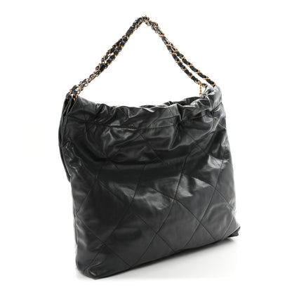 Chanel Shiny Calfskin Quilted Chanel 22 Dark Grey 4 of 12